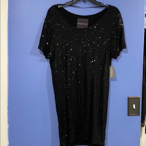 Victoria’s Secret Full Sequins XS Black Mini Dress - Picture 1 of 10
